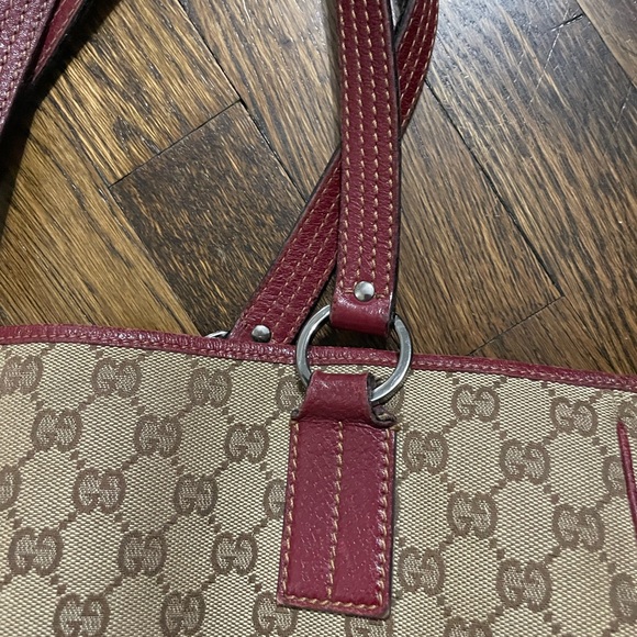 PRICE DROP- 💯 Authentic Gucci Women’s GG Canvas Tote Bag GG Canvas Beige,Red - Picture 11 of 14